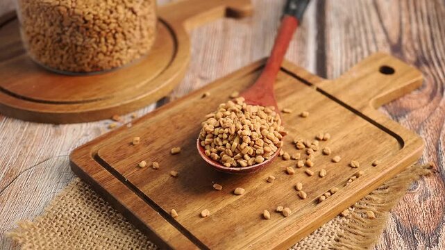 Using fenugreek seeds for cooking in a kitchen