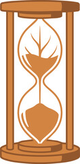 Fototapeta premium Hourglass with Leaf Inside Symbolizing Time and Nature.