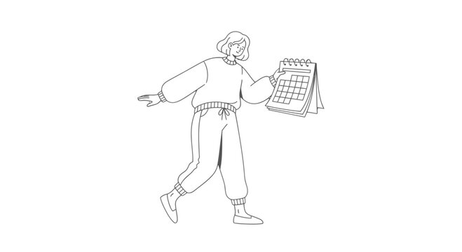 Man Running with Calendar in Hand.