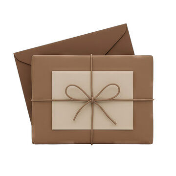Brown Envelope and Gift Package Tied with String
