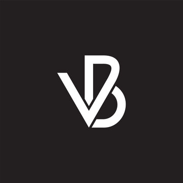 letter bv simple geometric lines logo vector