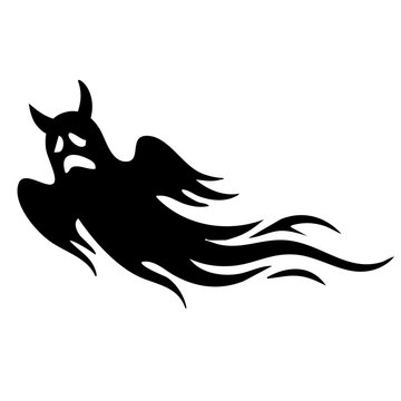 halloween day black flying ghost silhouette spooky floating moving