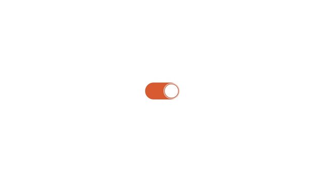 Minimalist orange toggle switch icon isolated on a white background.
