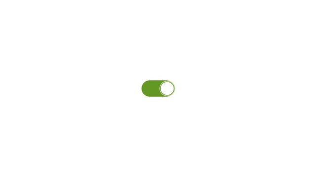 Minimalist green toggle switch icon isolated on a white background.