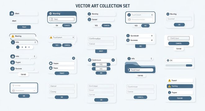 Vector art collection of user interface dialog boxes
