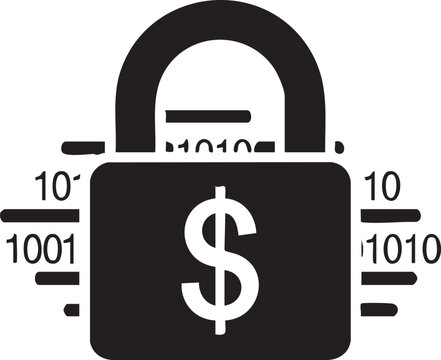 Digital financial security lock with binary code representation