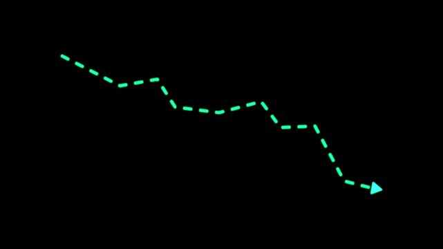 Blue Curved Upward Arrow Graph Animation Showing Exponential Business Growth, Revenue Increase, Financial Success, Market Expansion and Positive Performance Analytics in 4K Video
