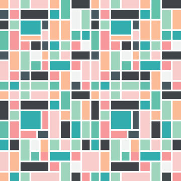 geometric pattern abstract art with colorful squares and rectangles forming a modern seamless background ideal for minimalist creative projects