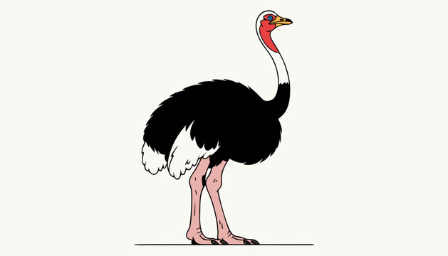 ostrich isolated on white background