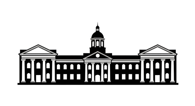 Silhouette of the old capitol building in iowa city