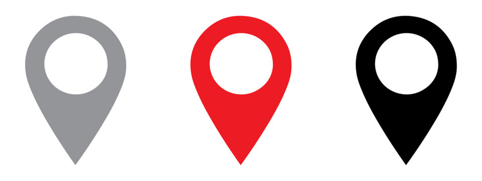 location Map pointer icon Set vector. PNG. Editable stroke. Destination, GPS, and Geographic Tracking.