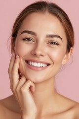 Obraz premium Portrait of a beautiful young woman with healthy glowing skin.