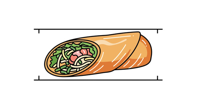 Delicious Spring Roll Illustration with Fresh Ingredients