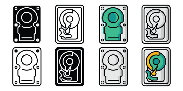 Hard disk drive icon set