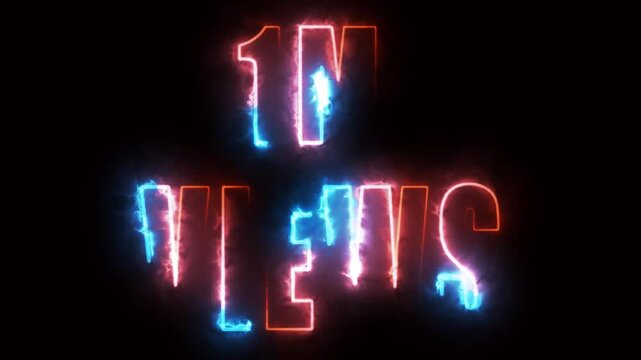 neon text for views on black background