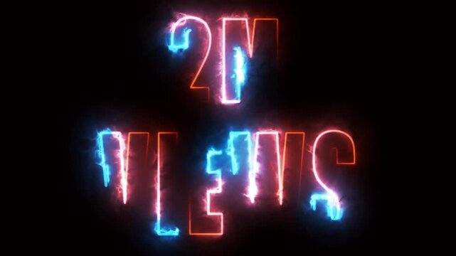 neon text for views on black background