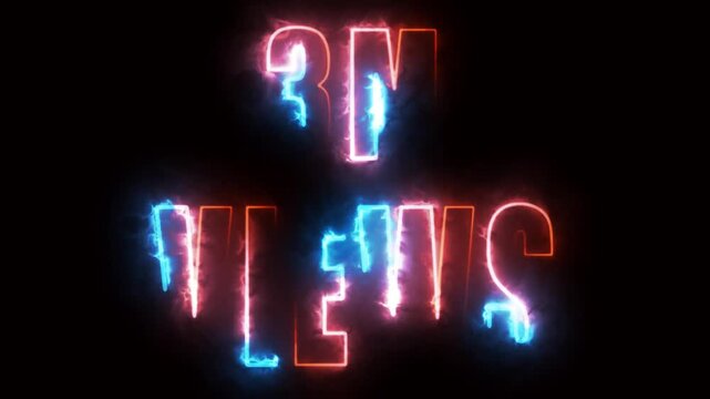 neon text for views on black background