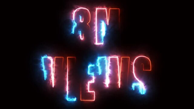 neon text for views on black background