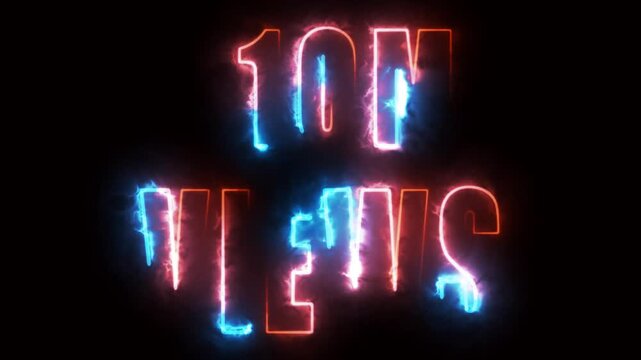neon text for views on black background