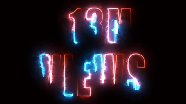 neon text for views on black background