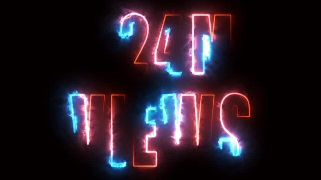 neon text for views on black background