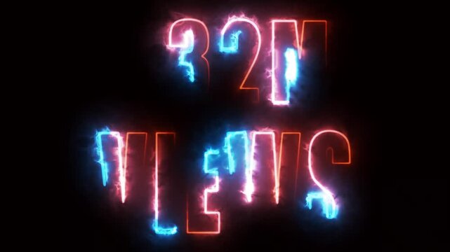 neon text for views on black background