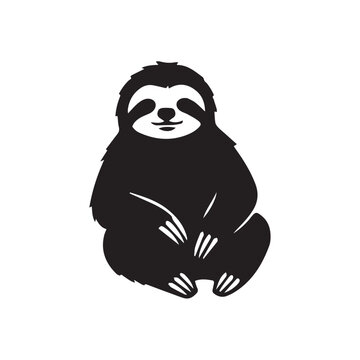 vector sloth silhouette