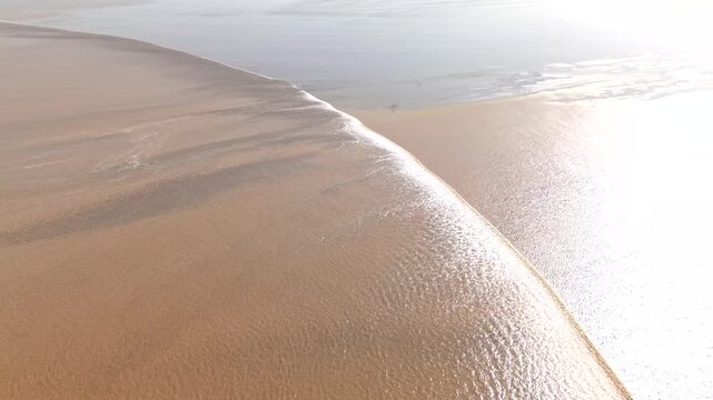 aerial view of natural miracle of Qiantang River Tide, Jiaxing, China