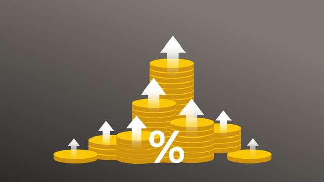 Profit metric graph animation rises on dark grids. Corporate profit metric graph animation tracks compound interest returns. Modern profit metric graph animation details cash.