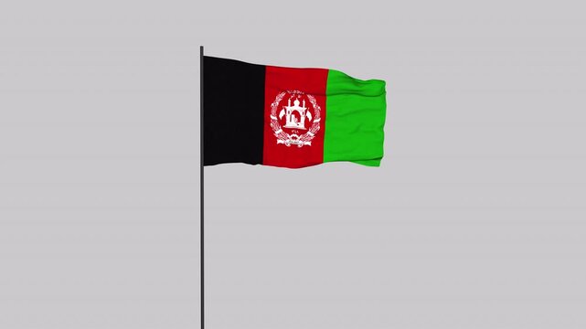 Afghanistan Flag Animation 4K Transparent Background with Alpha Channel