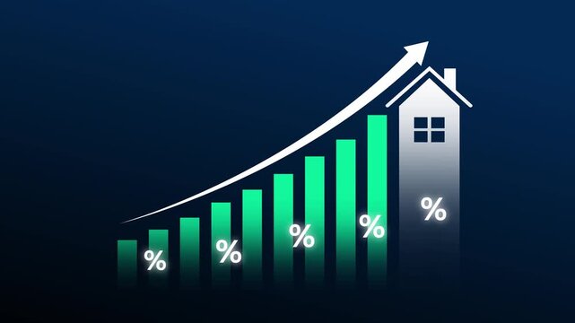 Percent growth chart animation rises on dark grids. Corporate percent growth chart animation tracks dividend success. Modern percent growth chart animation details returns.