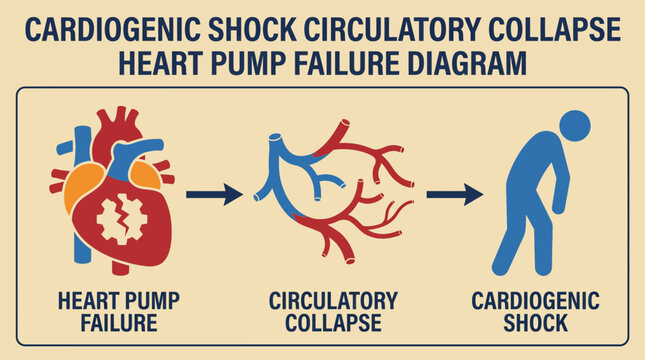 Cardiogenic Shock Circulatory Collapse Heart Pump Failure Diagram