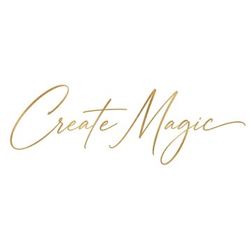 Elegant Gold Script Lettering Create Magic Quote Design.