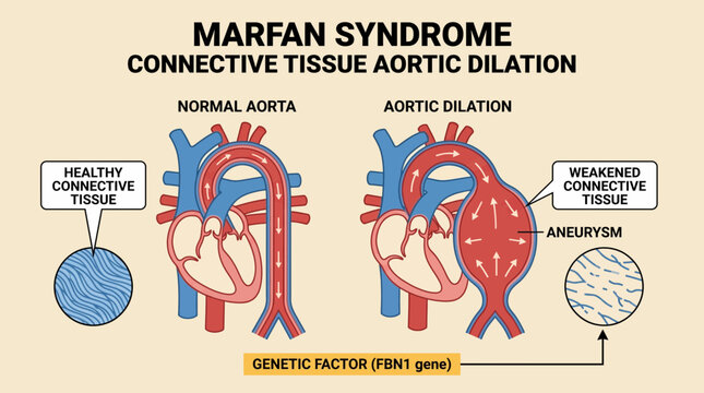 Marfan Syndrome Connective Tissue Aortic Dilation Diagram