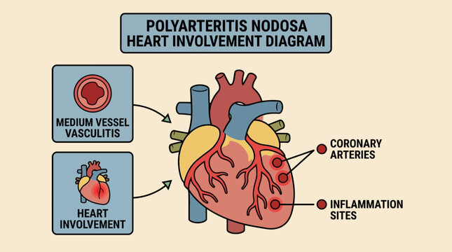 Polyarteritis Nodosa Medium Vessel Vasculitis Heart Involvement Diagram