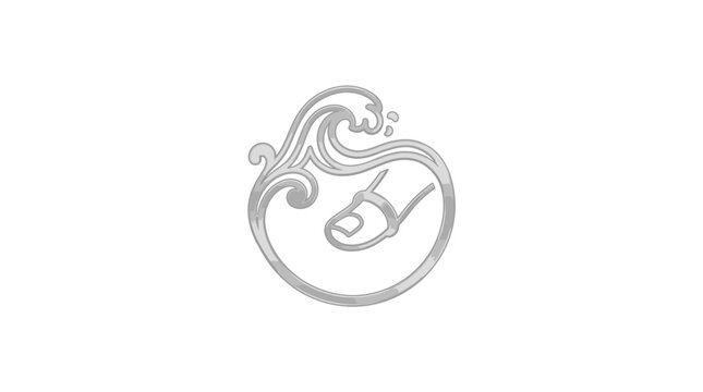 Abstract Wave Swirl with Finger Gesture Icon