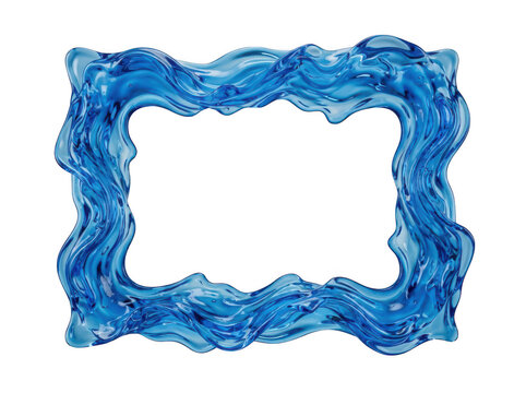 Blue water splash frame rectangular shape