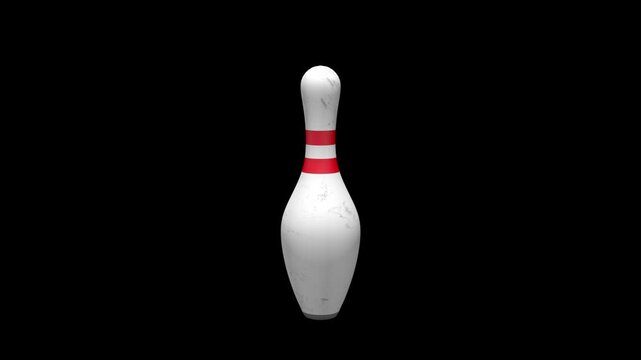 bowling pins, transparent, MOV format