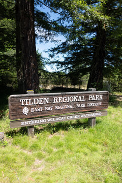 Tilden Regional Park Entrance Sign &ndash; Berkeley, California. Public park