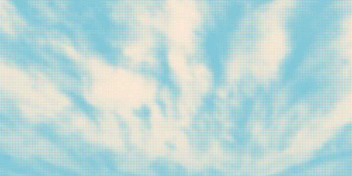 Retro sky pattern. Abstract halftone grunge texture background image. Line art vintage vector background. Blue sky in engraving style.