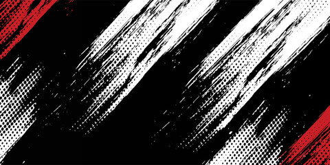 Gaming esport background striking stripes electric banner vector illustration design red black grunge brush wing comic pattern modern abstract concept livery stripes decal paint splash splatter.eps 10 © Samsul