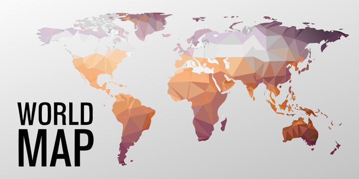 Polygonal World Map A Low Poly Vector Illustration