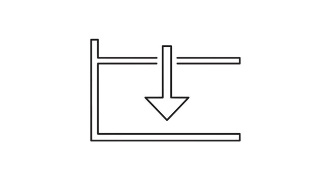 Arrow Down Symbol on Abstract Geometric Background