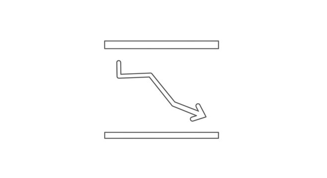 Arrow Graphic Showing Decline and Downward Trend in Business or Finance