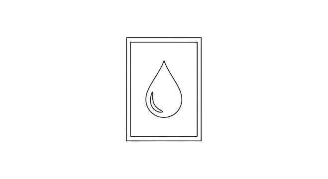 Ink Drop in Frame Icon, Minimalist Design, Liquid Symbol