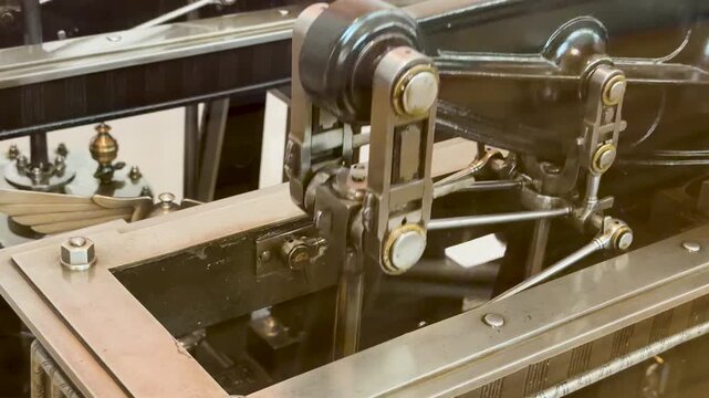 Detailed View of a Working Vintage Steam Engine Mechanical Model