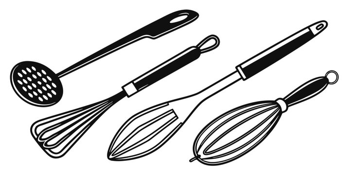 Kitchen utensils set for professional cooking and baking with culinary cookware preparation equipment homeware restaurant utensils kitchenware