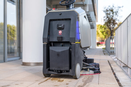 The cleaning robot is working