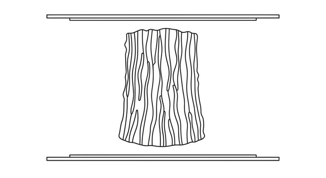 Abstract Tree Trunk Silhouette with Parallel Lines - Minimalist Design