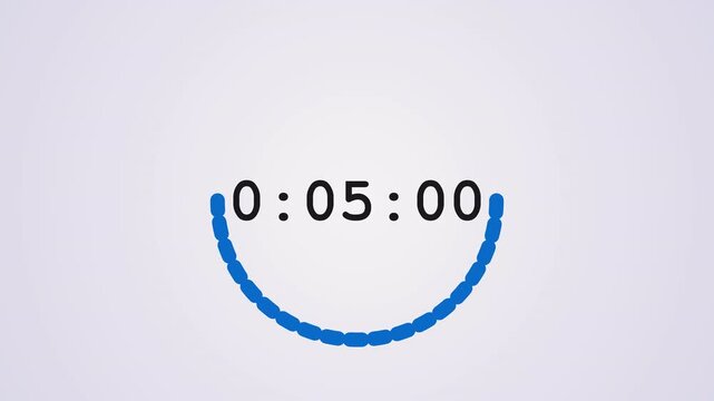 Light Blue Dashed Glowing Circular Countdown Timer Abstract Flowing Shape Light Leaks Overlay 4K UHD